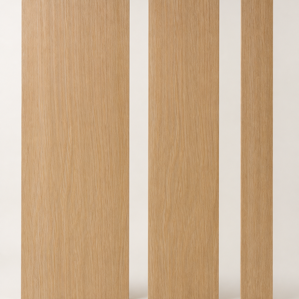 White oak flat wall panels